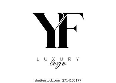 Letra YF Serif Monogram Tipografia Logotipo para identidade de marca premium elegante