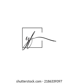 El concepto de logotipo de sigantant YF en un diseño profesional de alta calidad que se imprimirá en cualquier medio impreso