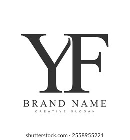 YF trendy logotype template. Initial letter y and f classic font style. Creative logo for company name or identity. Vector illustration.