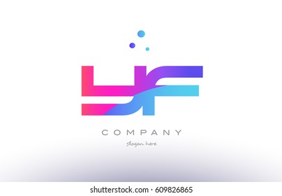yf y f  creative pink purple blue modern dots creative alphabet gradient company letter logo design vector icon template