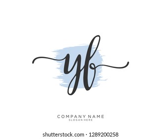 YF Y F Initial handwriting logo template