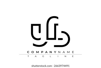 YFB abstract letter design. Modern Business Logo Design With Abstract Typography and Contemporary Style