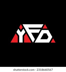Diseño del logotipo de la letra triangular YFD con forma triangular. Monograma de diseño del logotipo del triángulo YFD. Plantilla de logotipo vectorial de triángulo YFD con color rojo. Logotipo triangular YFD simple, elegante y lujoso