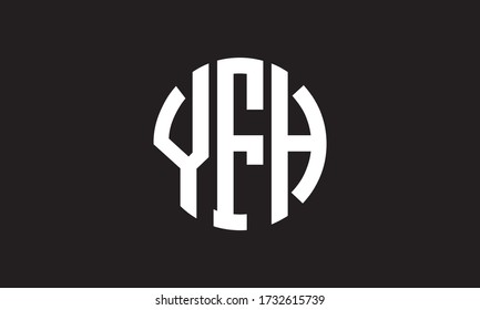 YFH Circle Emblem Abstract Monogram Letter Mark Vector Logo Template