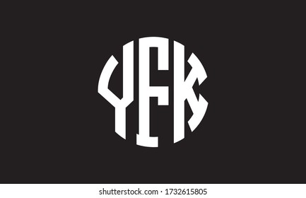 YFK Circle Emblem Abstract Monogram Letter Mark Vector Logo Template