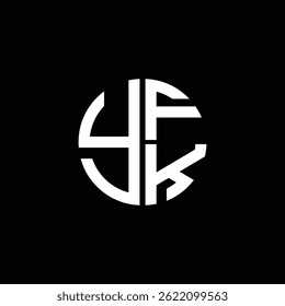 Logotipo YFK Icono YFK YFK Monograma YFK YFK Letra YFKminimalista Círculo YFK YFKflat Diseño de logotipo abstracto plano moderno único.

