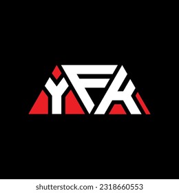 YFK triangle letter logo design with triangle shape. YFK triangle logo design monogram. YFK triangle vector logo template with red color. YFK triangular Simple, Elegant, and Luxurious Logo