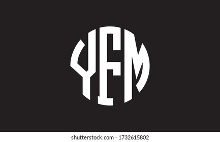 YFM Circle Emblem Abstract Monogram Letter Mark Vector Logo Template