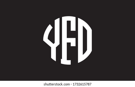 Plantilla de logotipo de marca vectorial de la letra de monograma de YFO Circle Emblem Resumen