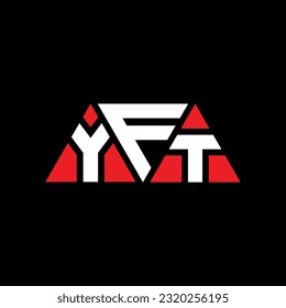 Diseño del logotipo de la letra del triángulo YFT con forma de triángulo. Monograma de diseño del logotipo del triángulo YFT. Plantilla de logotipo vectorial de triángulo YFT con color rojo. Logotipo YFT triangular simple, elegante y lujoso