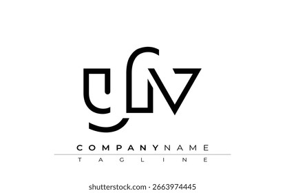 Diseño de carta abstracta YFV. Diseño moderno del logotipo del negocio con tipografía Abstractas y estilo contemporáneo