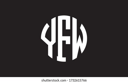 YFW Circle Emblem Abstract Monogram Letter Mark Vector Logo Template