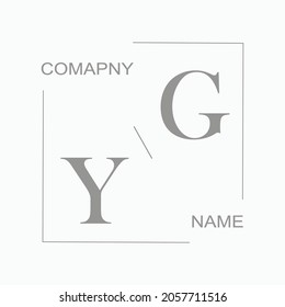 YG Beauty, Vektor erstes Logo Hochzeitssignatur