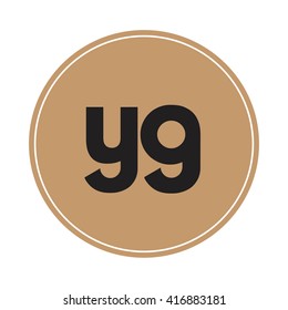yg brown letters ,abstract background logo, design identity in circle, alphabet letter