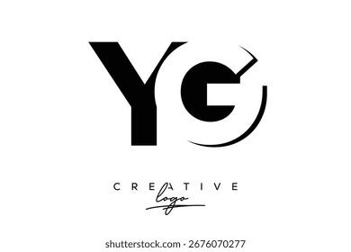 Logotipo creativo minimalista de espacio negativo de YG con monograma moderno para marca y logotipo de marca comercial con letras iniciales Diseño de logotipo para marca.