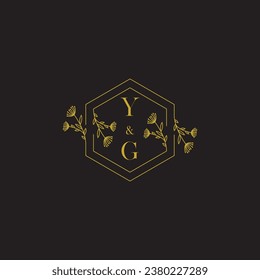 YG elegant wedding initial logo in high quality professional design that will print well across any print media