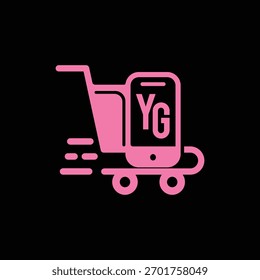 YG Fast Ecommerce Logo Design Modelo de ilustração vetorial, YG Logo Design
