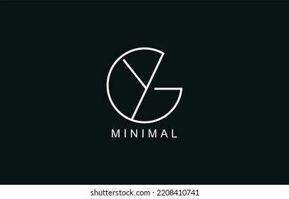 YG o GY Resumen del logotipo del alfabeto inicial en monograma