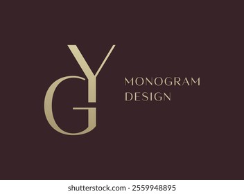 YG or GY letter logo icon design. Classic style luxury initials monogram.