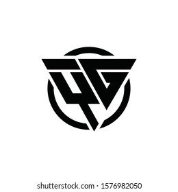 YG GY Triangle Logo Circle Monogram Design Vector Super Hero Concept