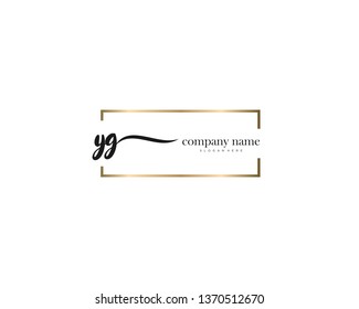 YG handwriting initial  logo vector