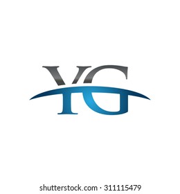 YG initial company group blue swoosh logo