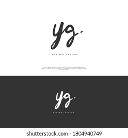 YG Initial handwriting or handwritten logo for identity. Logo with signature and hand drawn style.