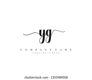 YG initial handwriting logo template vector
