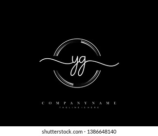 YG initial handwriting logo template vector