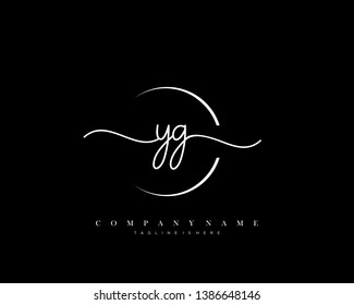 YG initial handwriting logo template vector