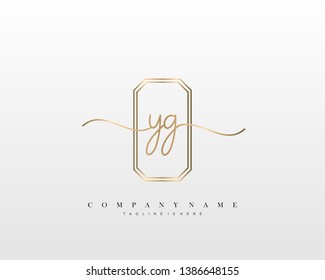 YG initial handwriting logo template vector