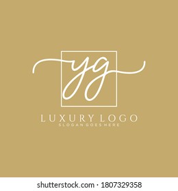 YG Initial Handschrift Logo Vorlage Vektorgrafik