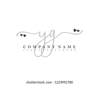 YG Initial handwriting logo vector