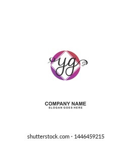 YG Initial handwriting logo vector