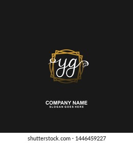 YG Initial handwriting logo vector