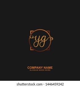 YG Initial handwriting logo vector