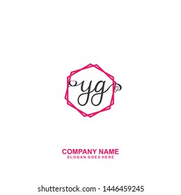 YG Initial handwriting logo vector