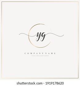 YG Initial Letter handwriting logo hand drawn template vector, logo for beauty, cosmetics, wedding, fashion and business