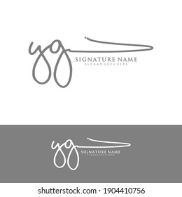 YG Initial letter handwriting and signature logo.