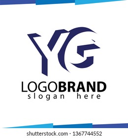YG Initial Letter logo in negative space vector template