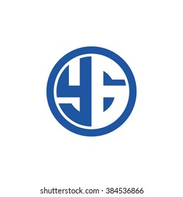 YG initial letters circle business logo blue