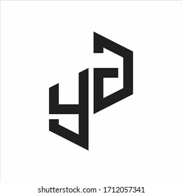 YG Initial Letters logo monogram with up to down style