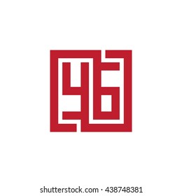 YG initial letters looping linked square logo red
