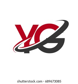 YG initial logo company name colored red and black swoosh design, isolated on white background. vector logo for business and company identity.