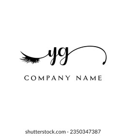 YG inicial Logotipo lash logo eyelector moderno