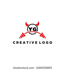 YG initial monogram for fitnes or gym logo with devil style design