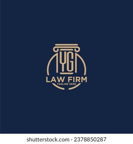 YG initial monogram for law firm with creative circle line