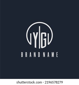 YG initial monogram logo with circle style dsign