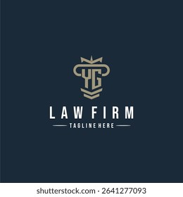 YG initial monogram logo law firm with pillar design