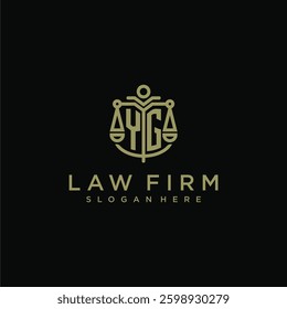 YG initial monogram logo for lawfirm with scale vector design